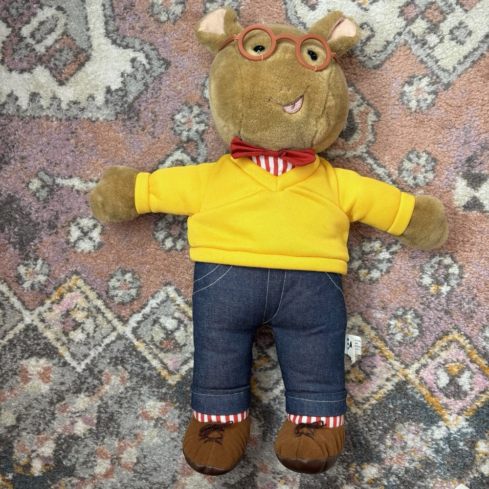 Arthur Aardvark Plush 2000 Marc Brown PBS Kids 10" Glasses Sweater